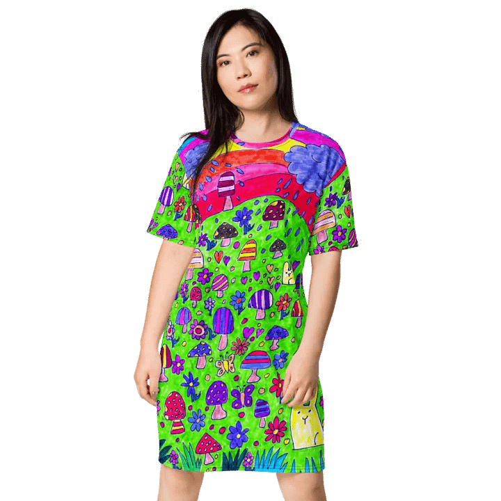 Abstract Nature's Doodle Art Ladies T Shirt Dress product image (1)