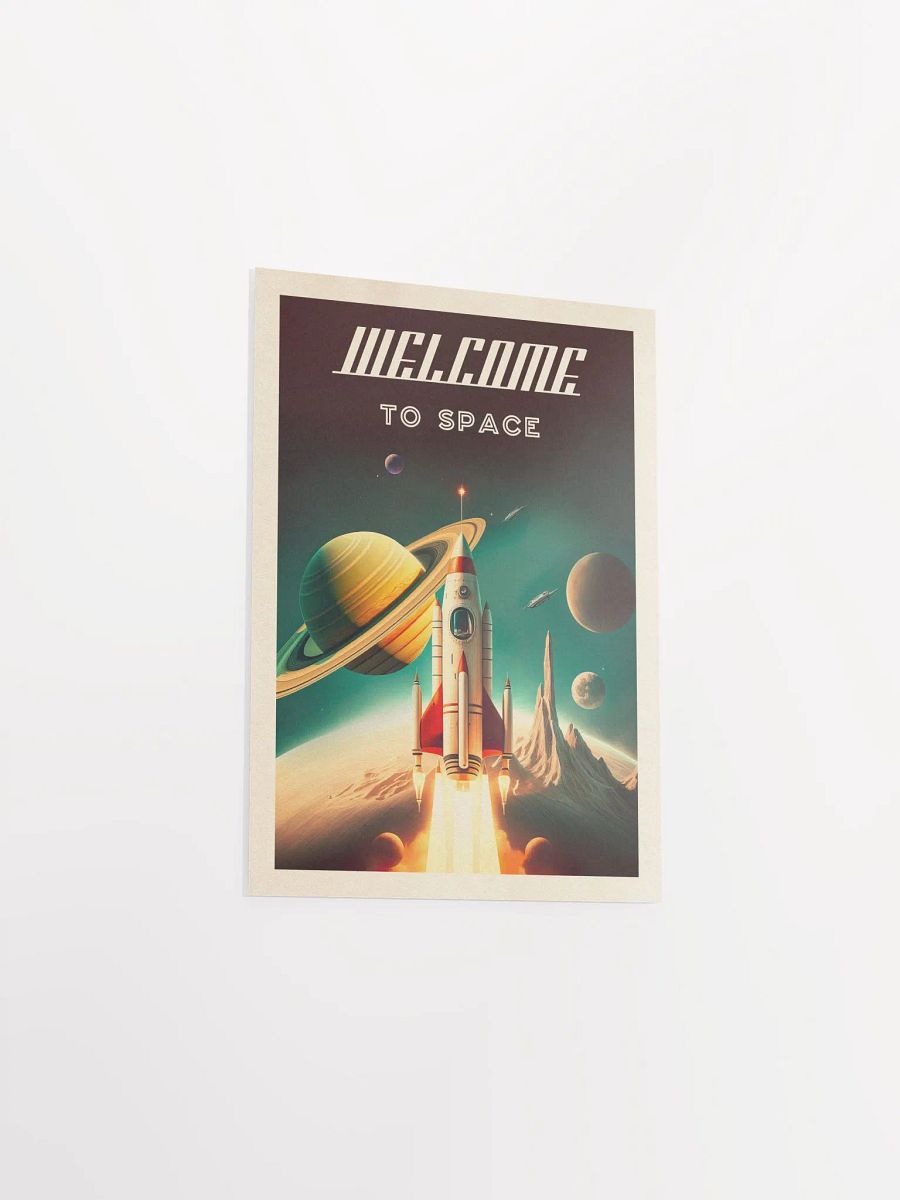 Welcome to space — Vintage space poster, retro space art, propaganda poster, retrofuturism art, retro sci-fi print product image (7)