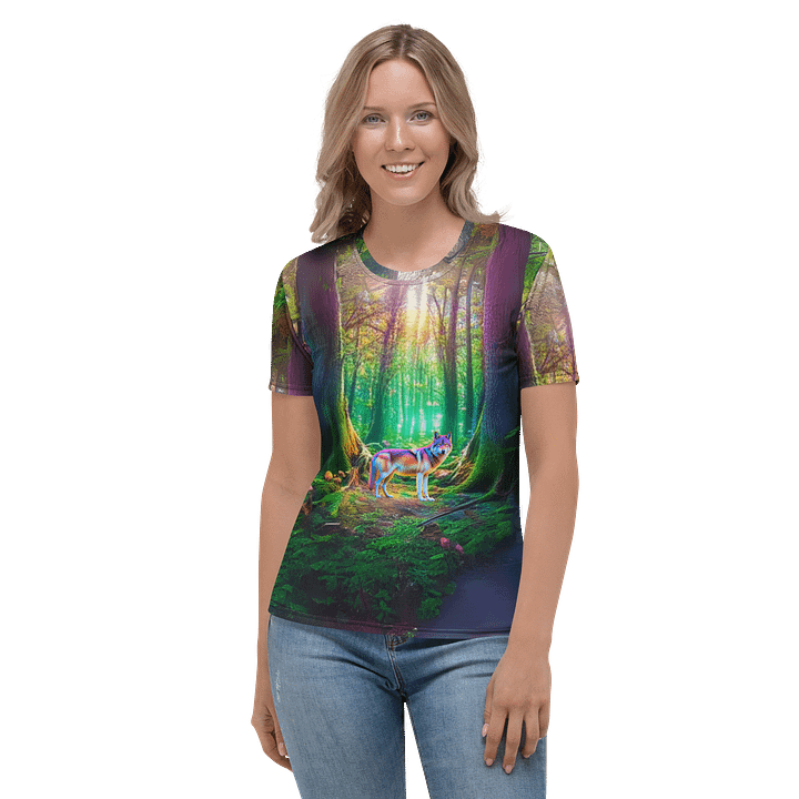 Mystical Forest Wolf Women's T-Shirt product image (1)