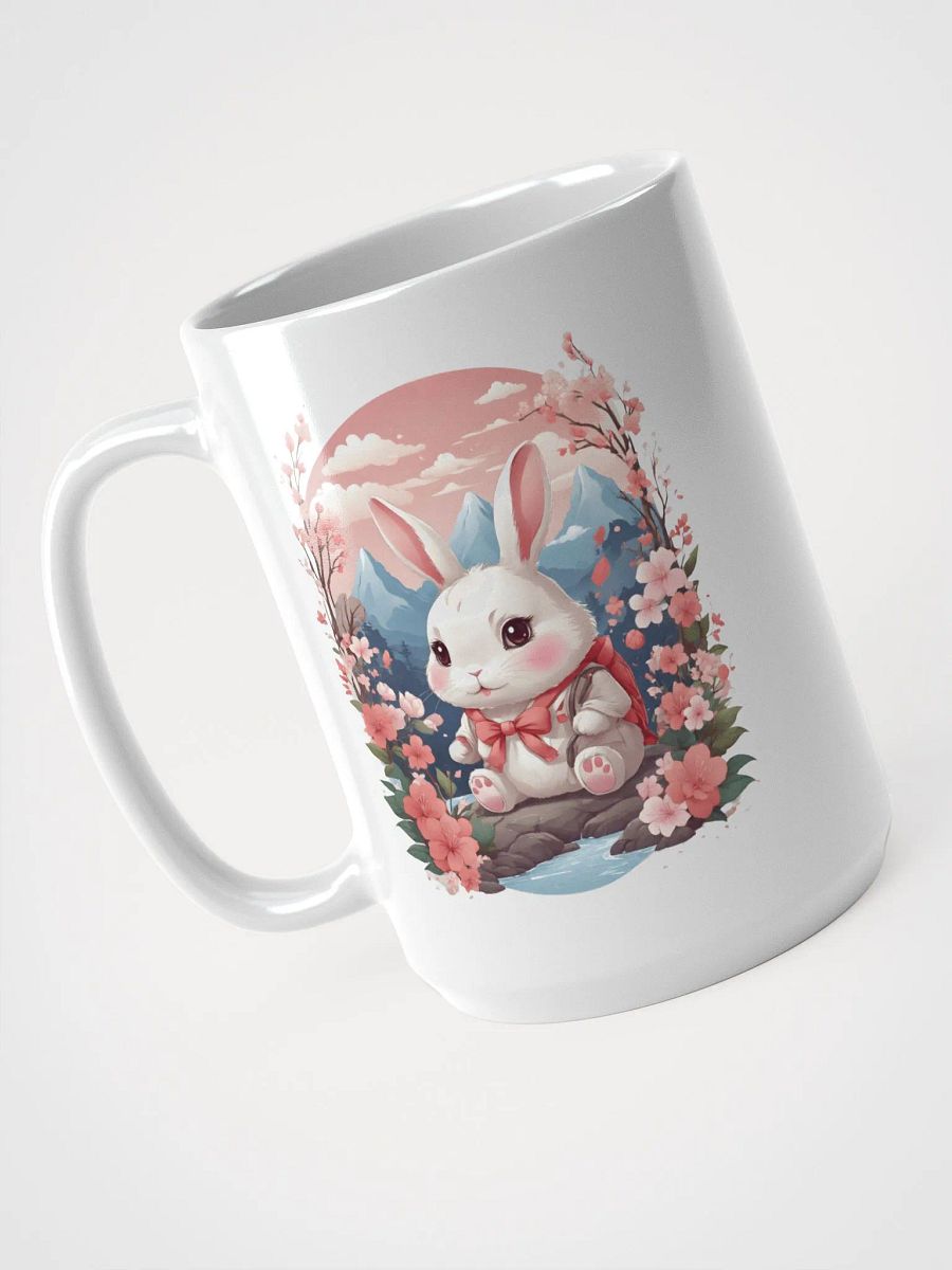 Kawaii Whimsical Floral Bunny Hoodie Mug product image (3)