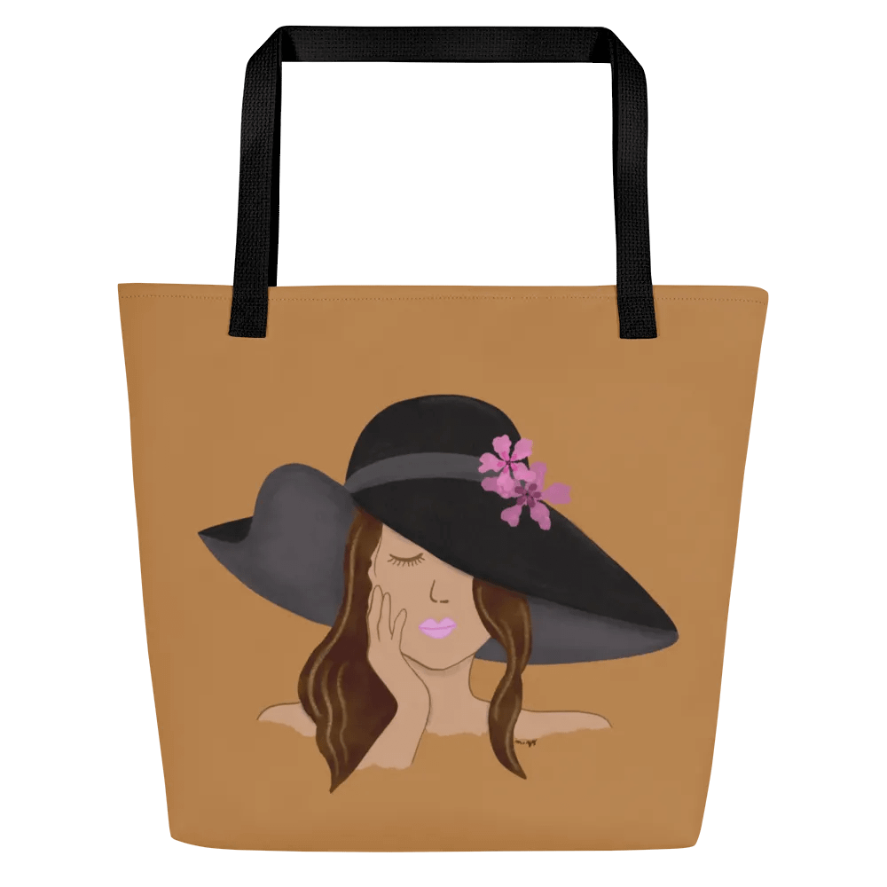 Girl with Hat Terracotta Brown Tote Bag product image (1)