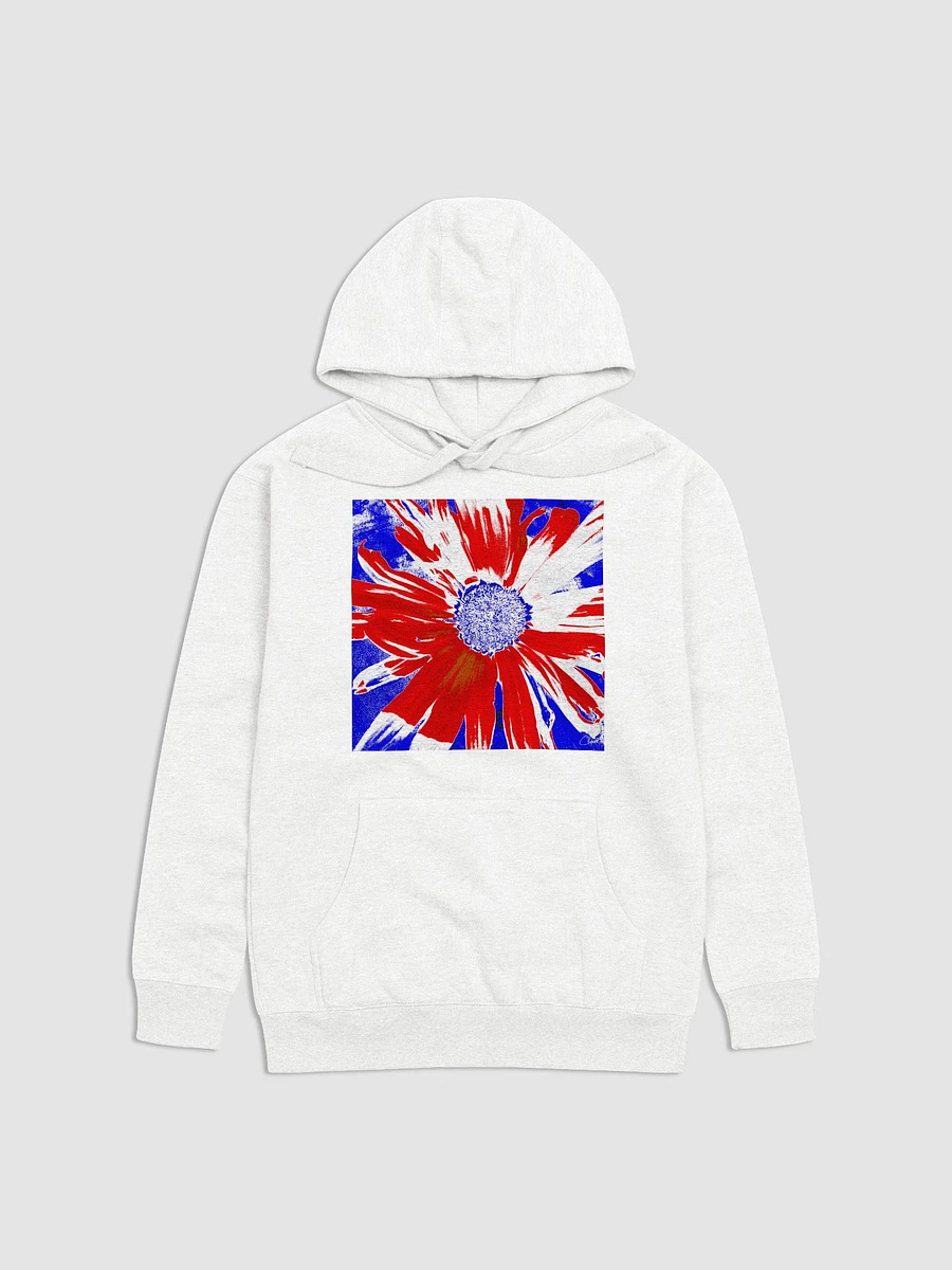 Navy, Red and White Daisy on Navy Abstract Background Unisex Pull Over Hoodie product image (9)