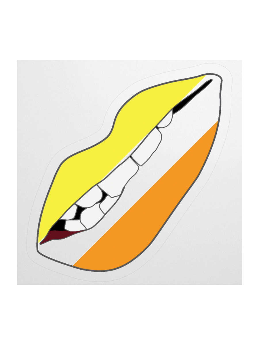 Maverique Pride Flag Biting Lips Sticker product image (1)