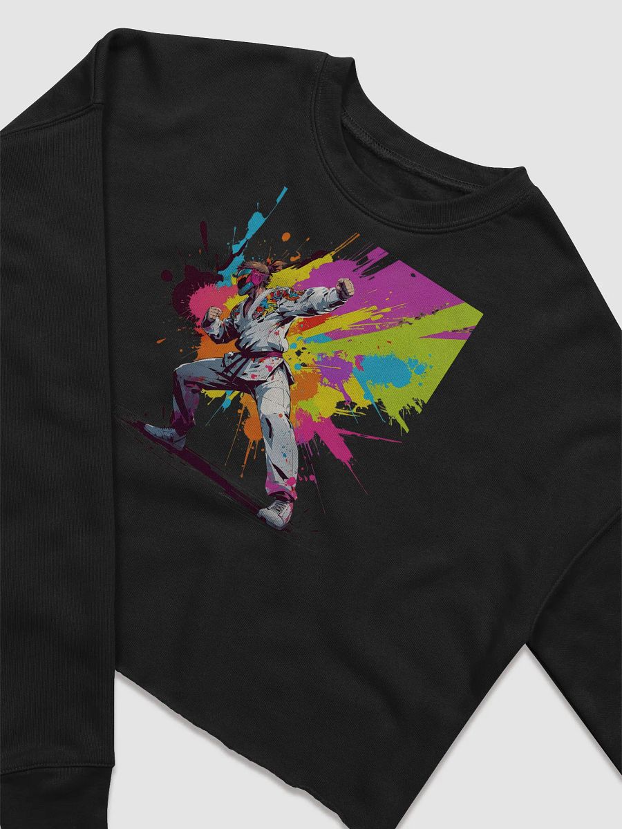 Bella+Canvas Women's Fleece Crop Sweatshirt ( D_0144_Color Kick Taekwondo Boy of the Streets ) product image (7)