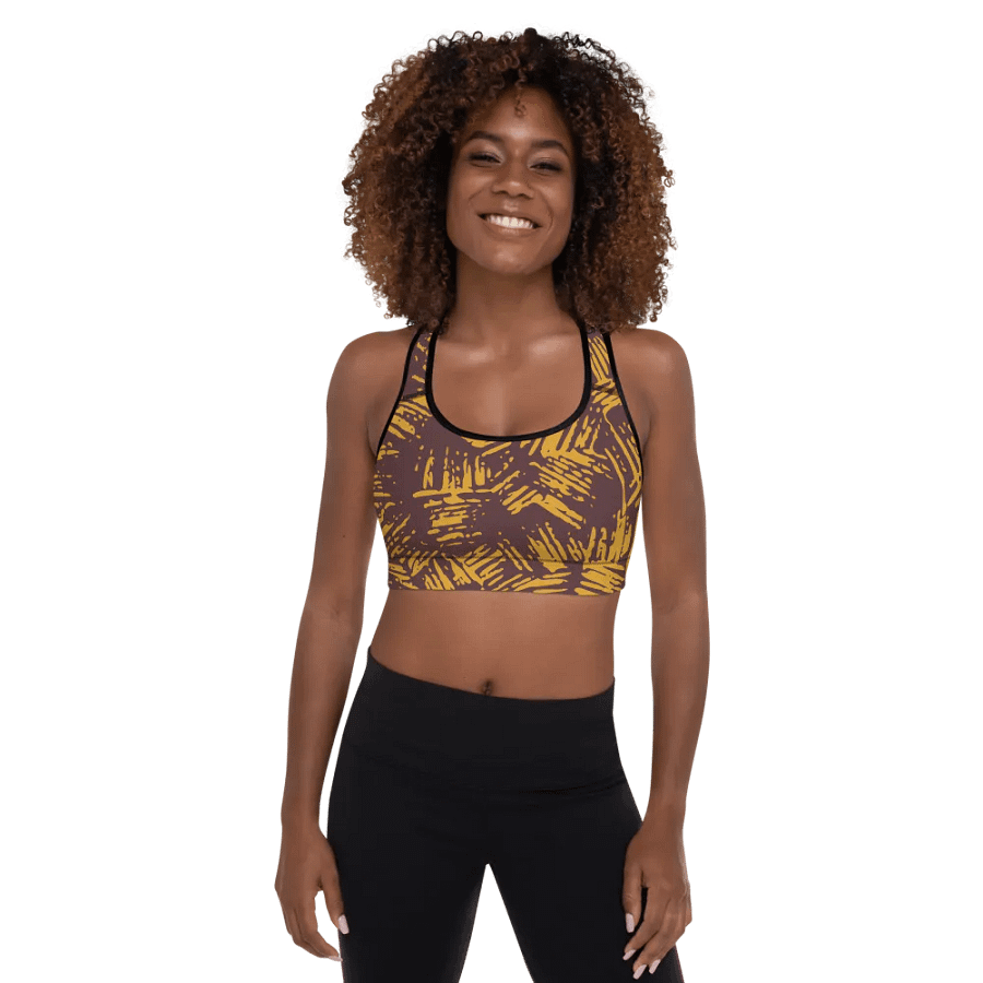 Golden Tribal Texture Sports Bra product image (1)