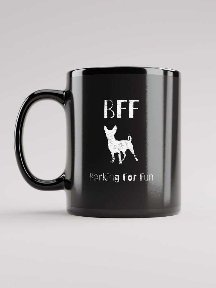 Chihuahua BFF Barking for fun, funny pun, cute joke, noisy dog, ambidextrous left-handed right-handed tea coffee mug product image (2)