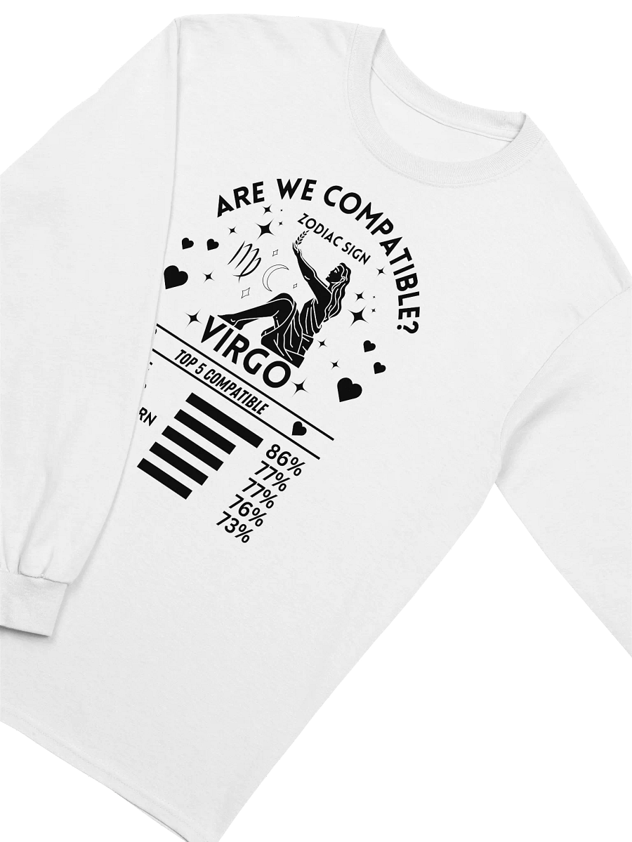 Virgo Zodiac Sign Romantic Compatibility - Gildan Ultra Cotton Unisex Long Sleeve T-Shirt - Light Colors product image (3)