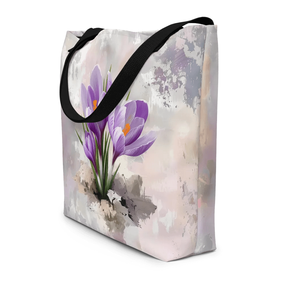 Tote Bag: Vintage Purple Crocus Flowers Floral Design product image (4)