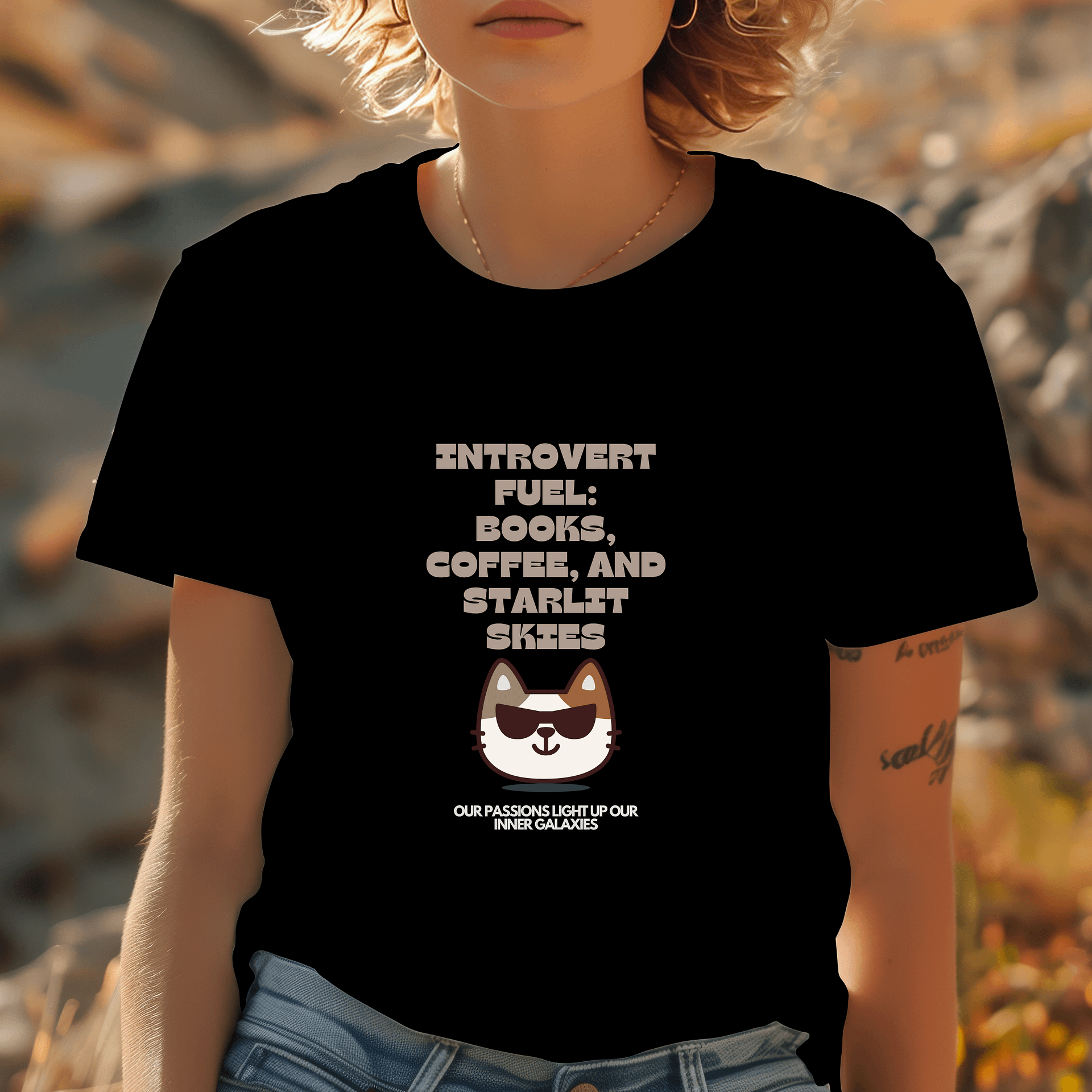 Introvert Fuel: Books, Coffee, and Starlit Skies T-Shirt product image (1)