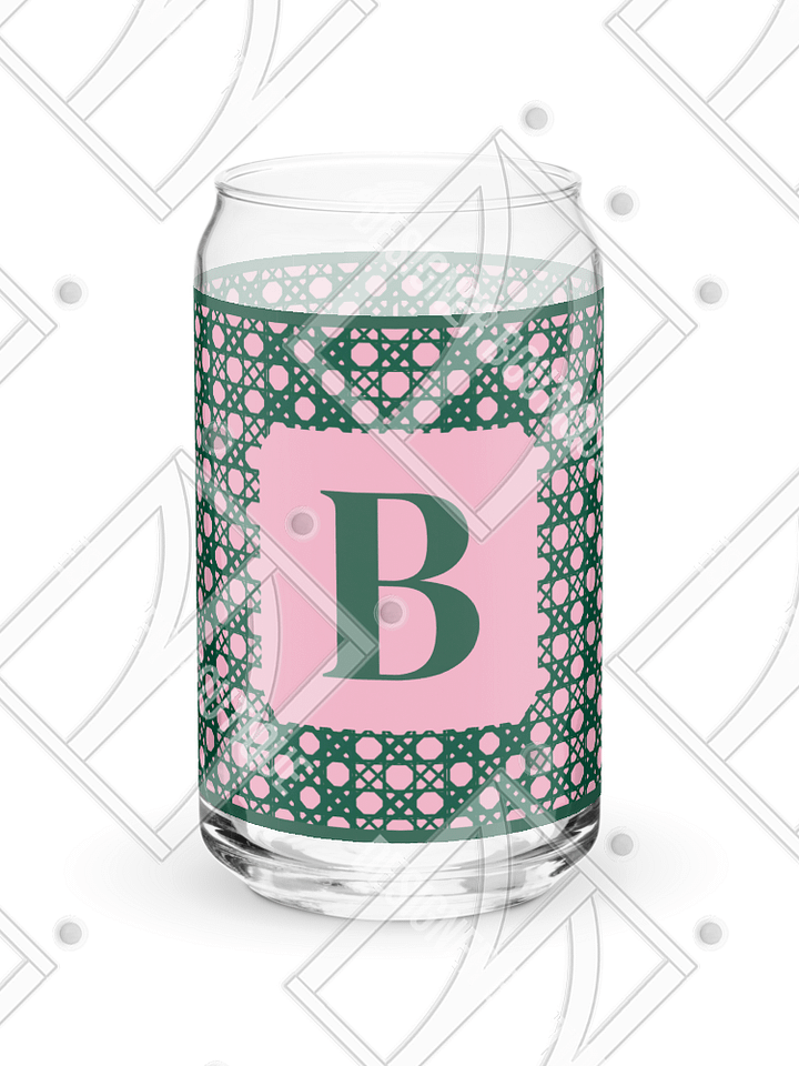 Verdant Garden Monogram B Can-Shaped Glass product image (1)