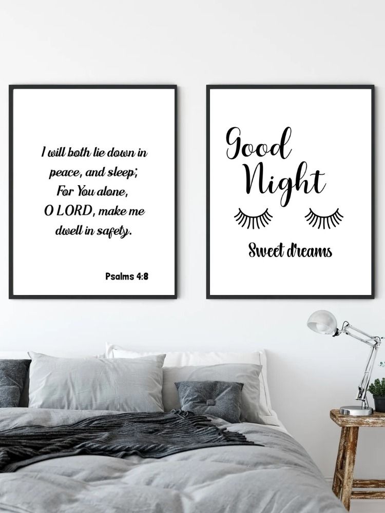 Psalms 4:8 & Good Night Printable Wall Art product image (1)
