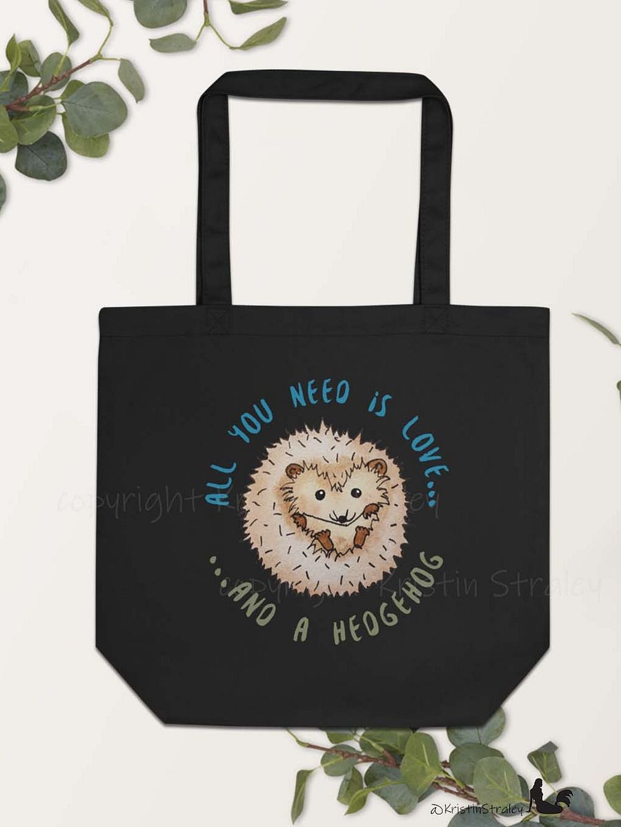 Hedgehog All You Need is Love... Eco Cotton Tote Bag product image (5)