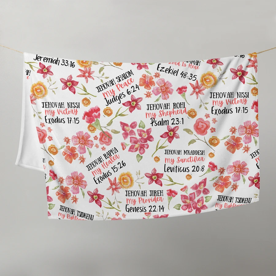 White Floral Names Of God Blanket product image (10)