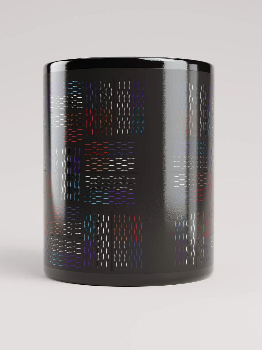 Colorful Squiggley Lines Artistic Design Black Mug product image (1)