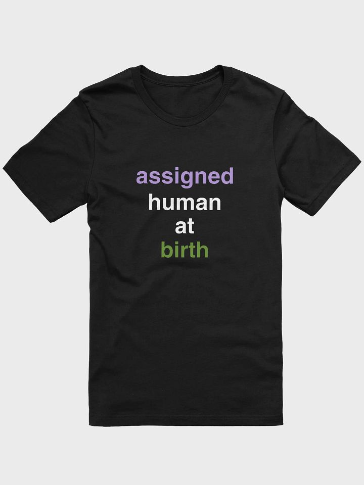 assigned human at birth genderqueer t-shirt product image (1)