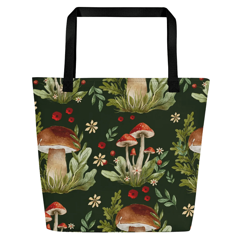 Mushroom Delight Tote Bag w/ Inside Pocket