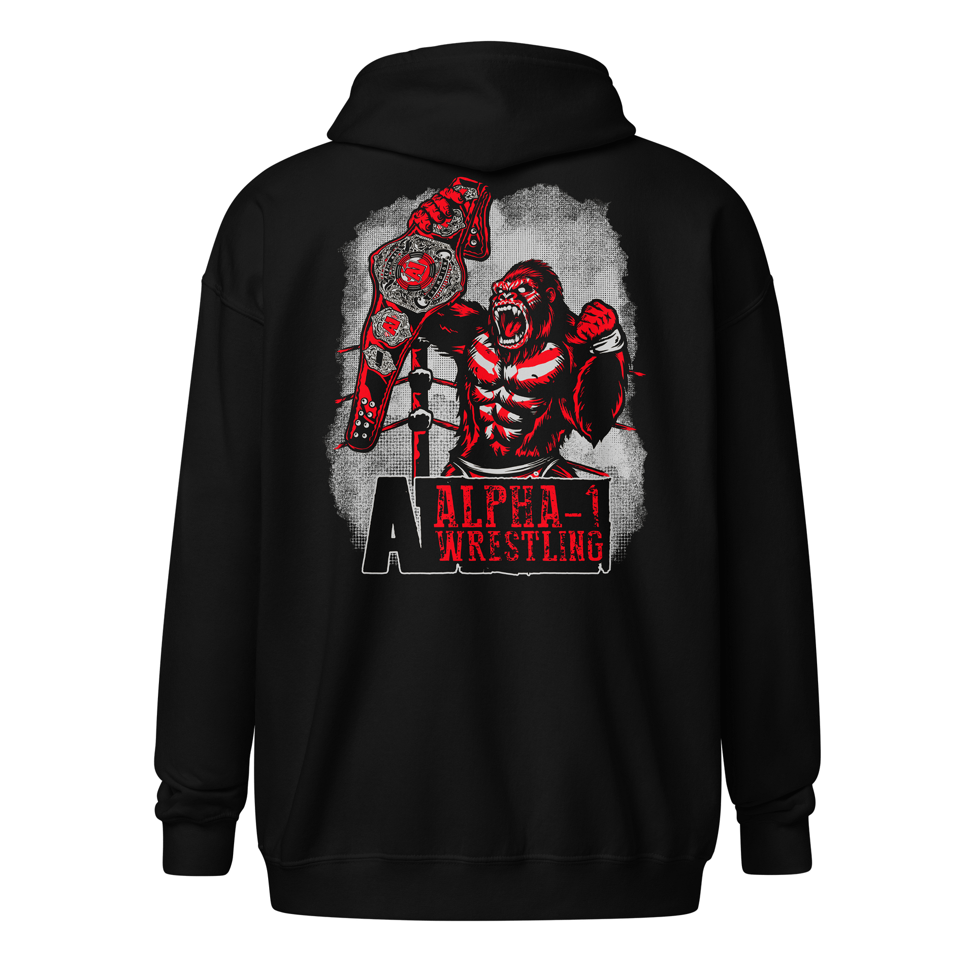 A1 Wrestling Champ Gorilla Double Sided Zip Up Hoodie product image (1)