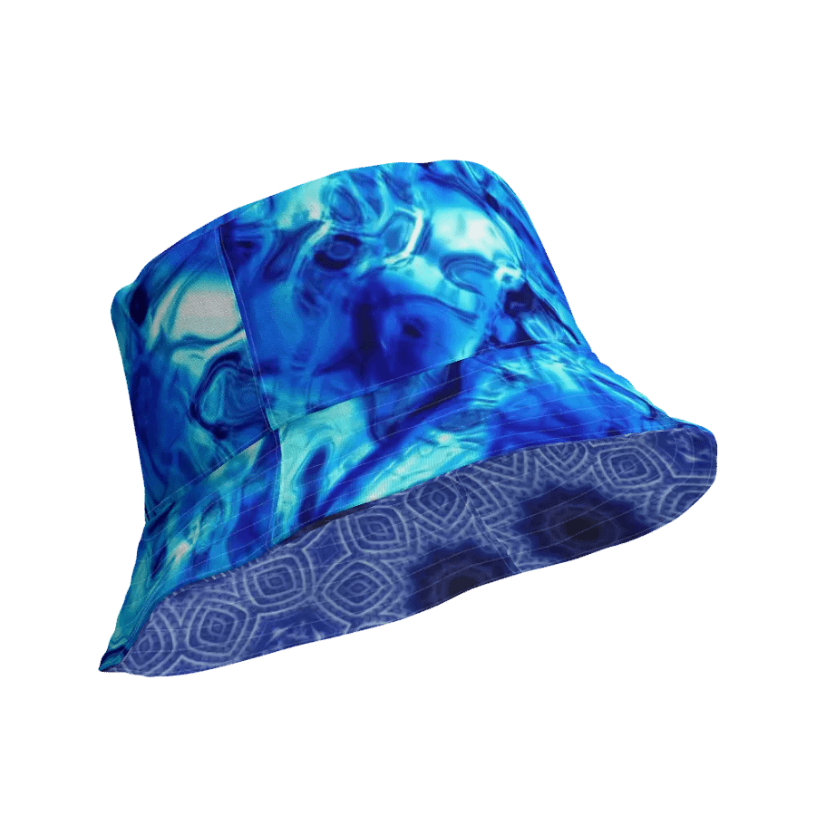 Blue and White Kaleidoscope Buckethat product image (4)