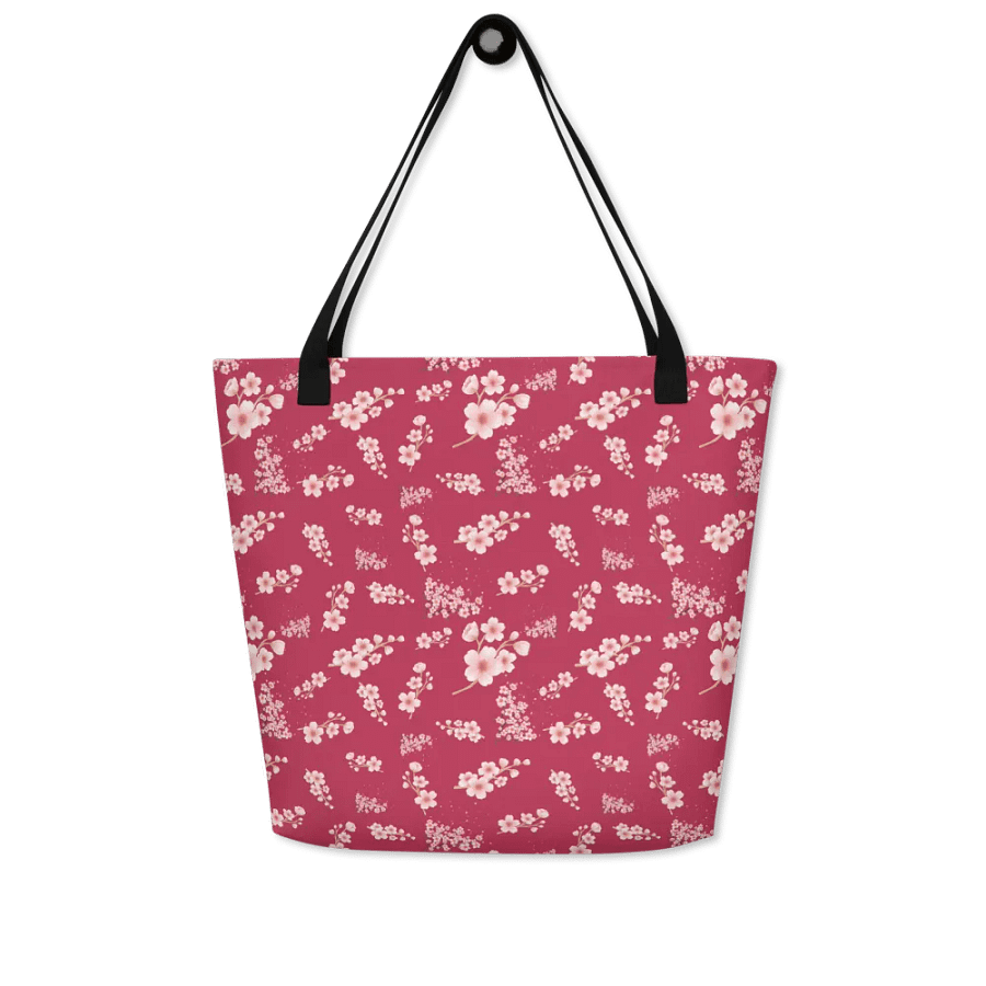 Cherry Blossoms on Magenta Floral Tote Bag product image (4)