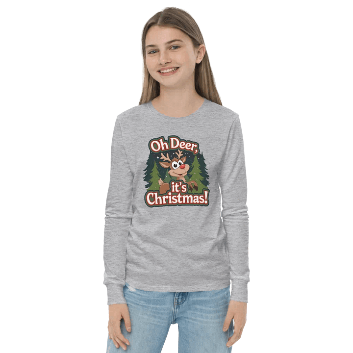 Cheery Reindeer Christmas Long Sleeve Tee product image (21)