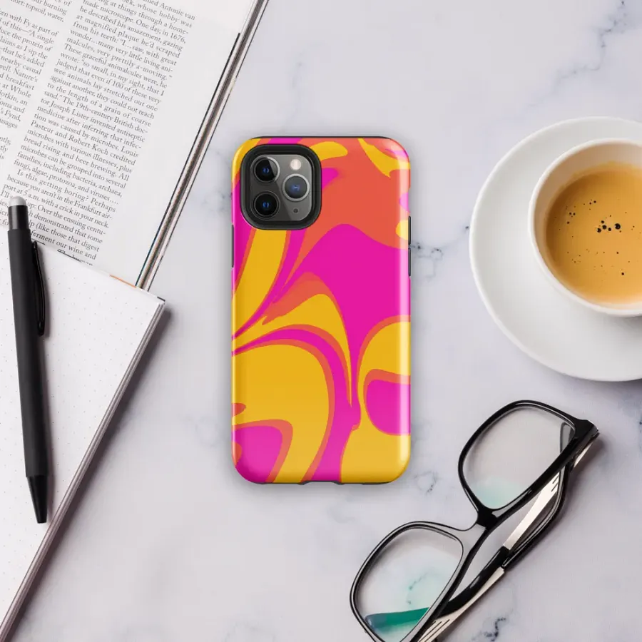 Pink and Yellow Psychedelic Swirls iPhone® Tough Case product image (31)
