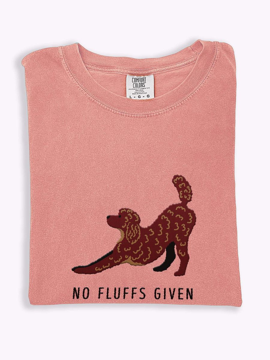 No Fluffs Given(2) T-Shirt(Embroidered) of a Standard Poodle(Chocolate) product image (1)