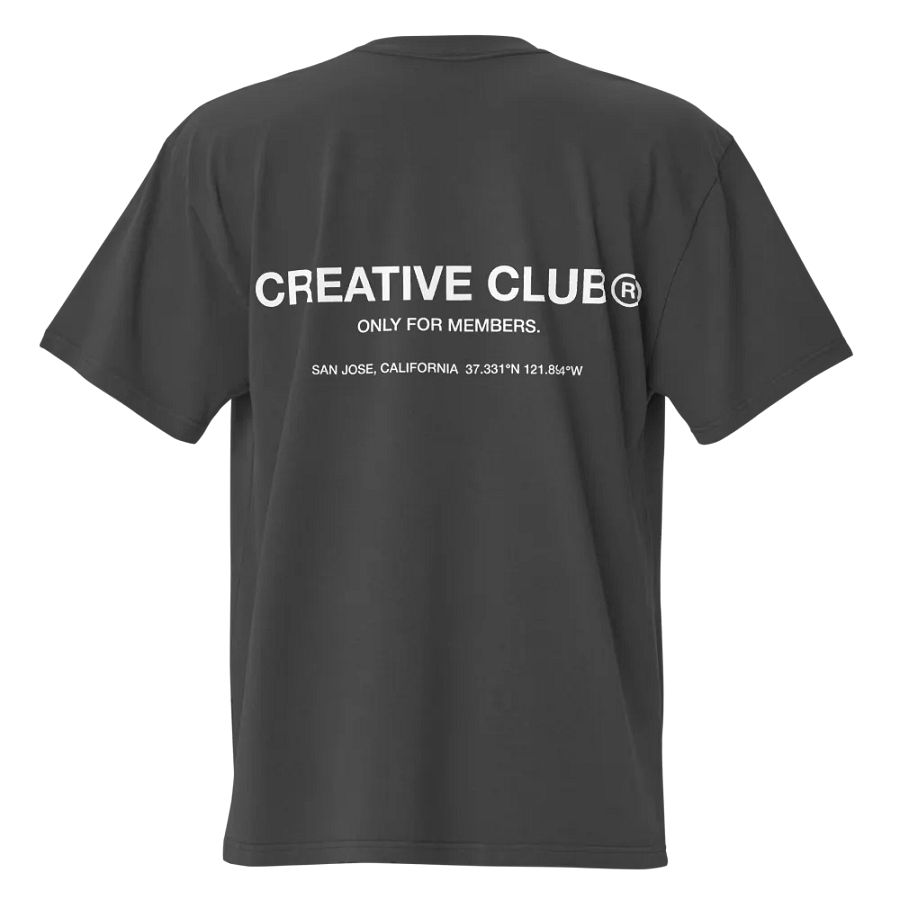 Oversized Creative Club Faded Black T-Shirt product image (2)