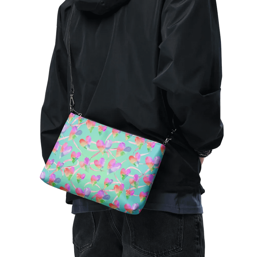Whimsical Hearts All-Over Print Crossbody Bag for creative ladies and girls product image (9)