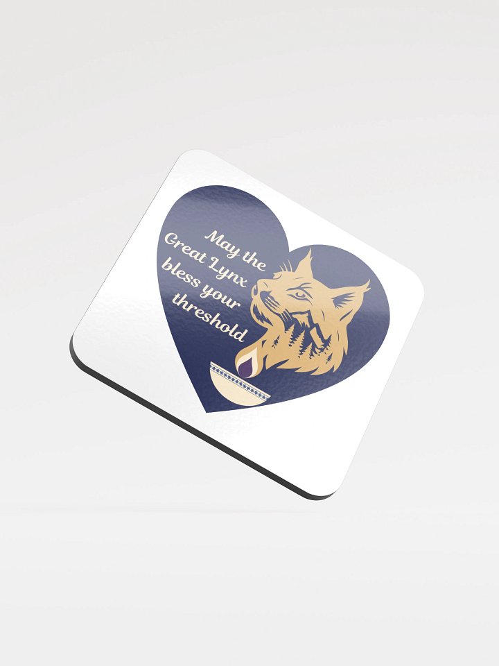 Great Lynx Blessing Cork Coaster (dark) product image (1)
