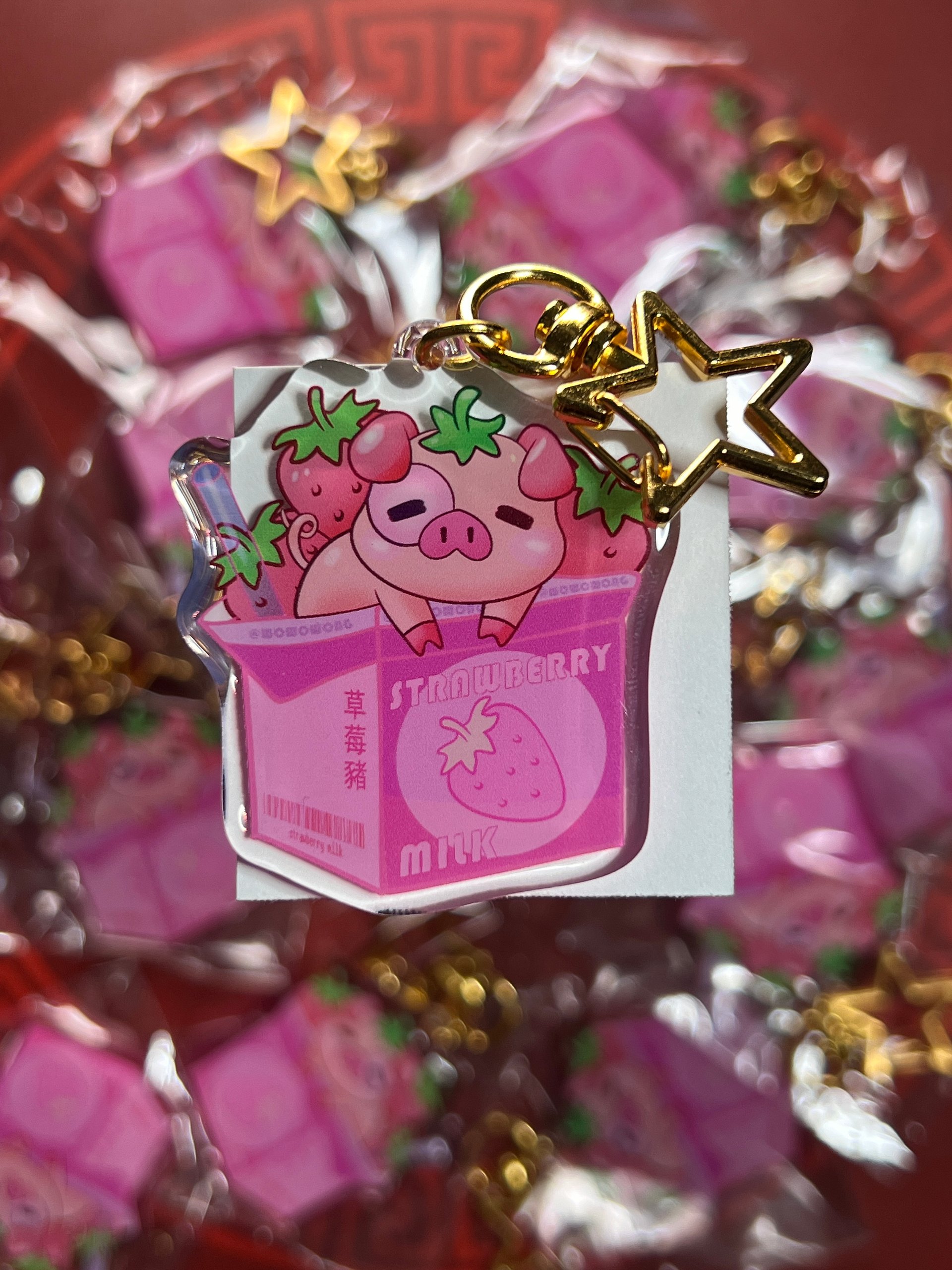 Zodiac Drink - Strawberry Milk Pig - Charm product image (2)