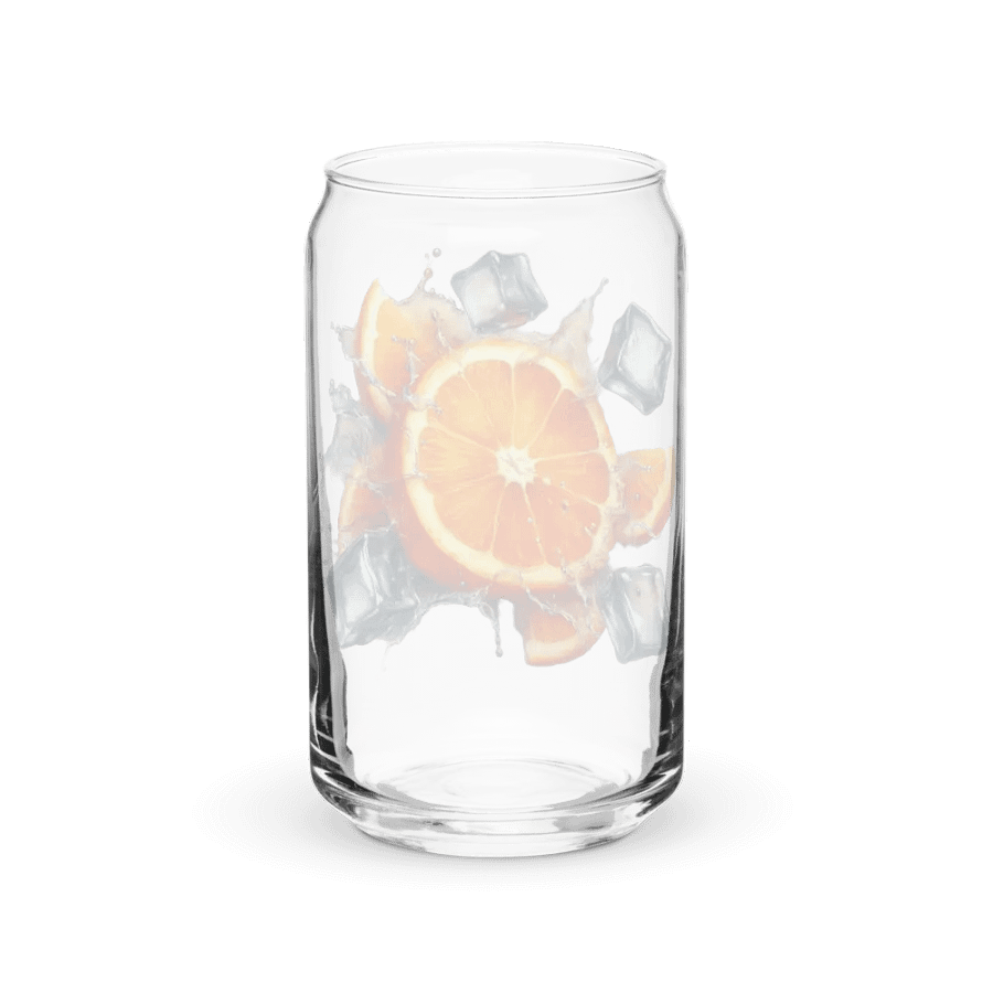 Orange fruit slices floating in the water, water and ice cubes design_02-Can-Shaped Glass product image (8)