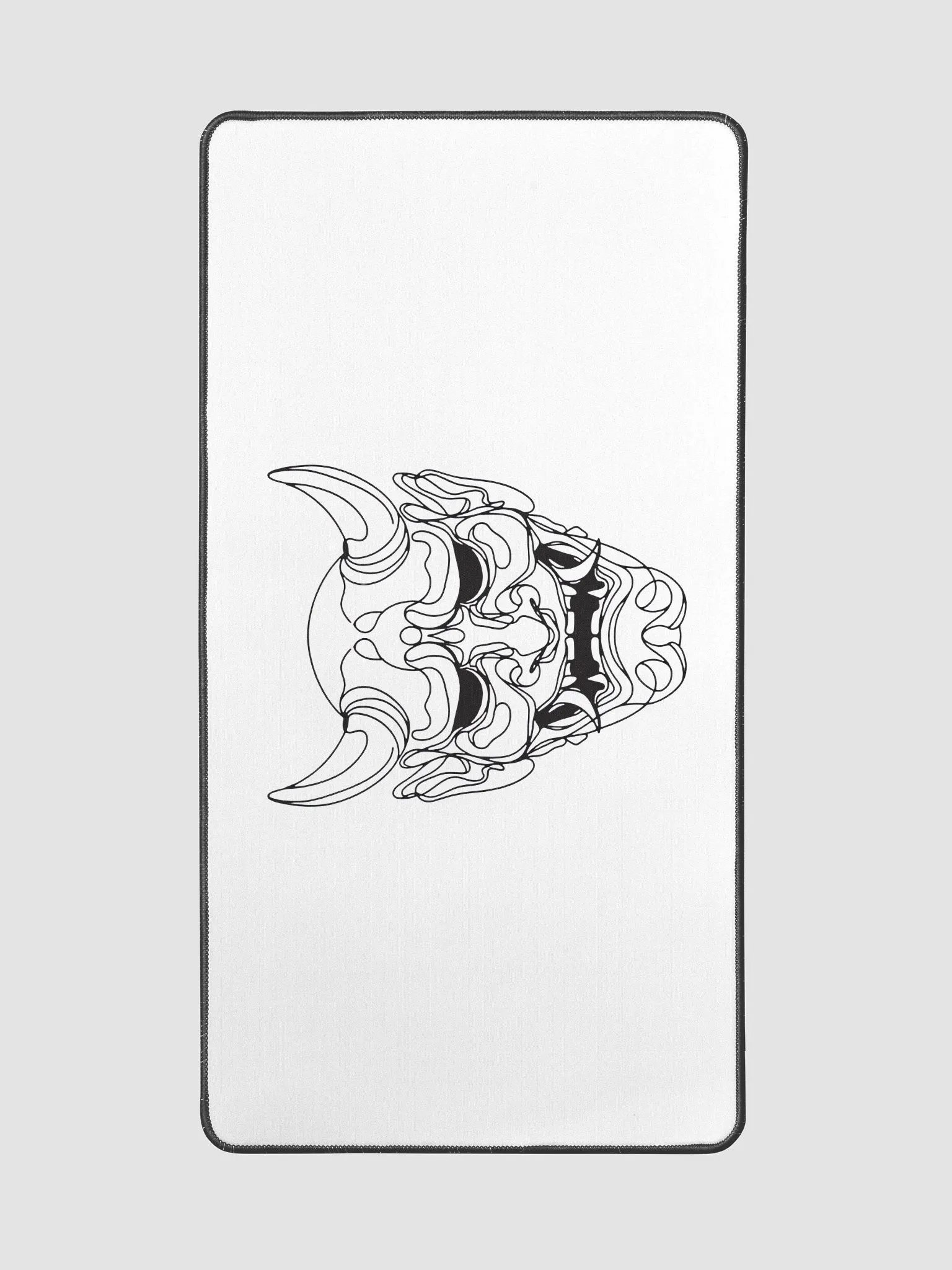Japanese Traditional Demon Mask Line Art Desk Mat Design product image (2)