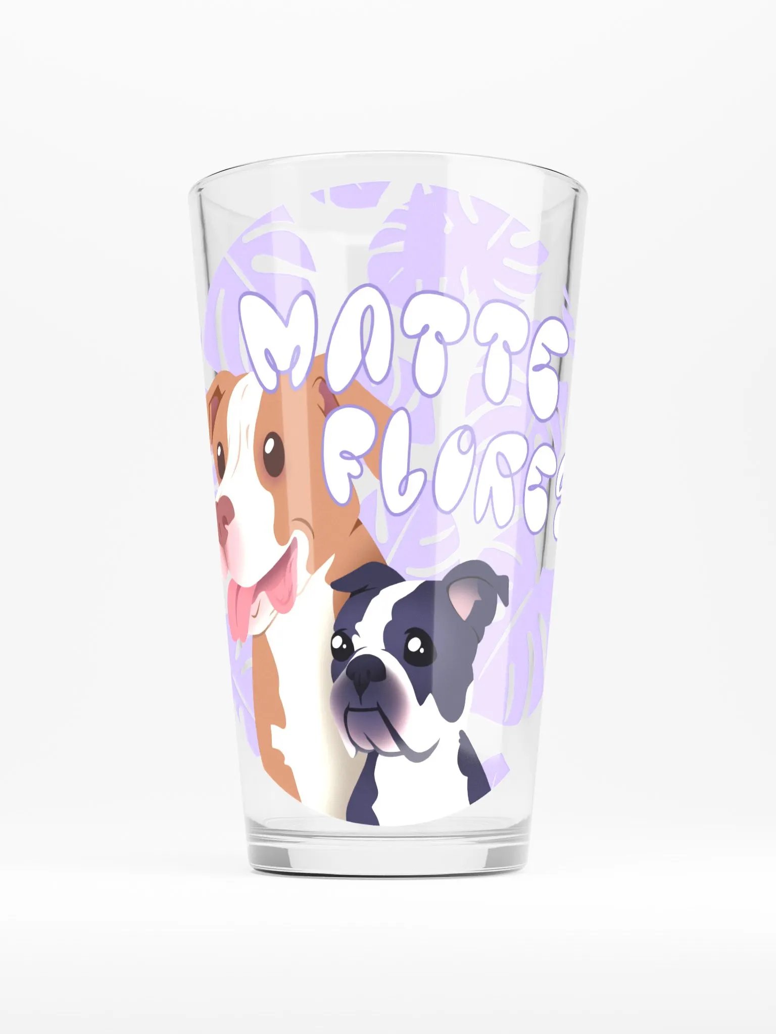 new matteflores logo pint glass product image (1)