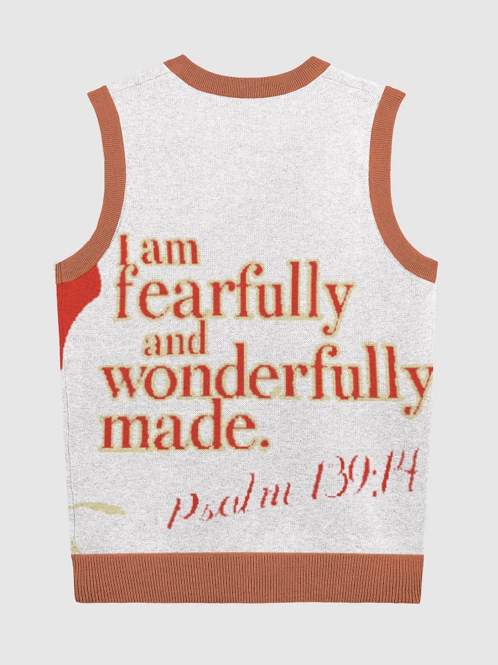 Fearfully and Wonderfully Made Knitted V-Neck Vest product image (8)