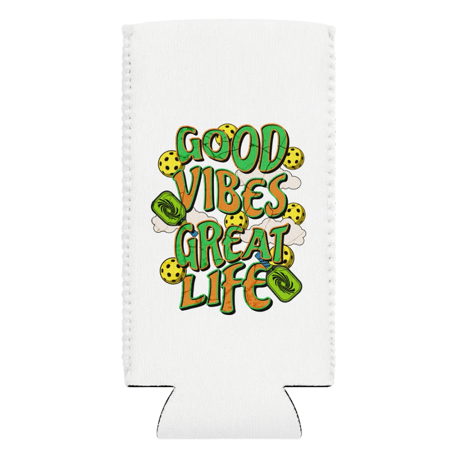 Good Vibes Great Life Pickleball Can Cooler product image (1)