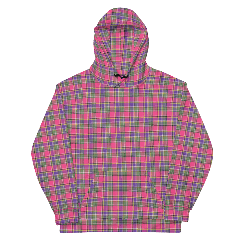 Pink and Purple Vintage Plaid Hoodie product image (6)