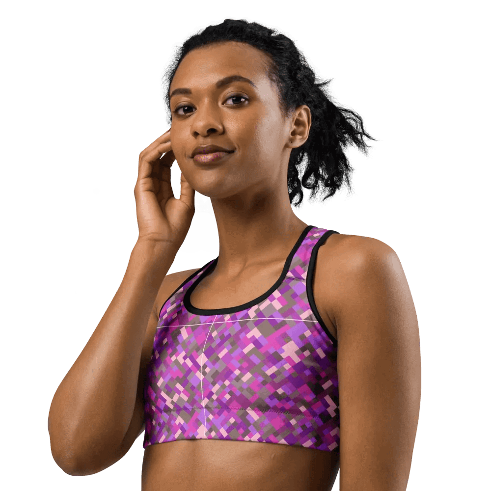 Colorful Mosaic Pattern Sports Bra - v5 product image (6)