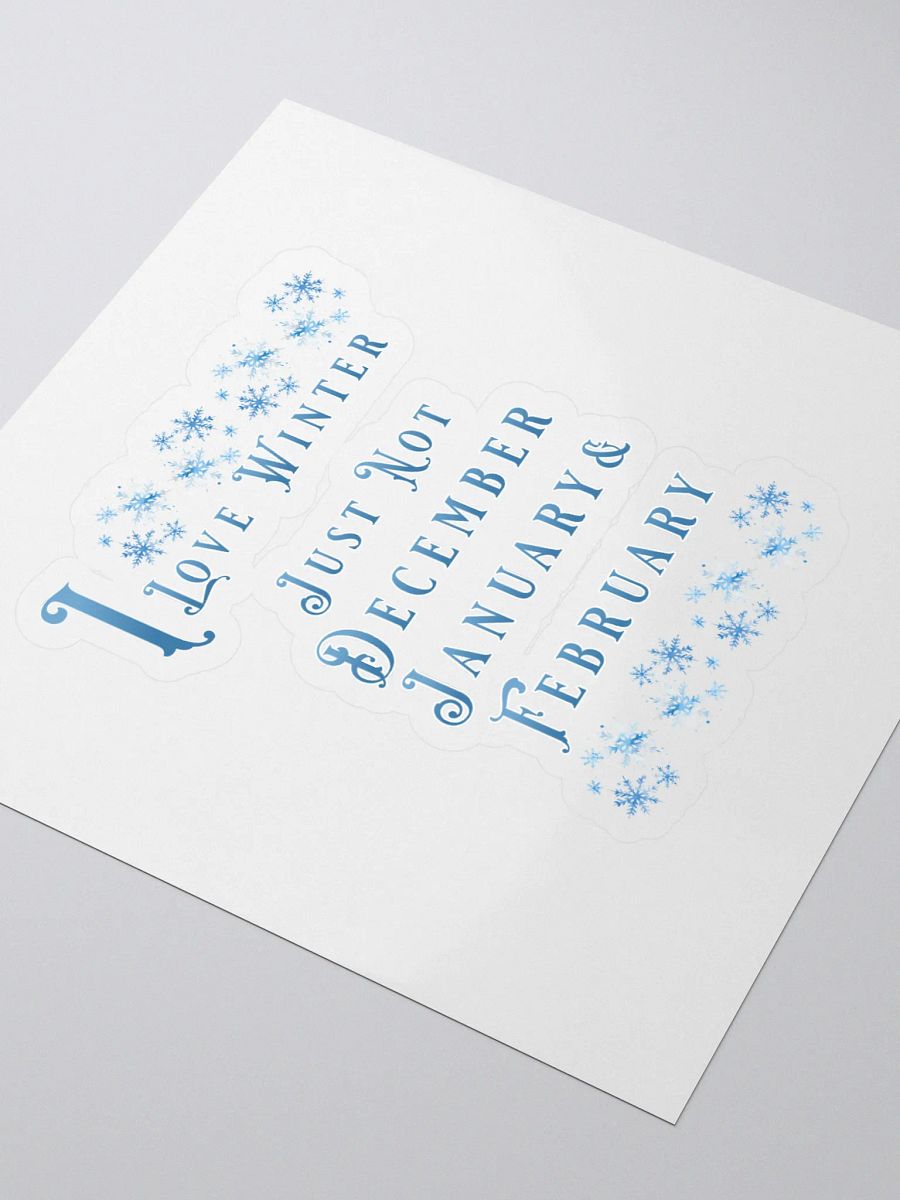 I Love Winter, Not Just December, January And February Sticker product image (3)