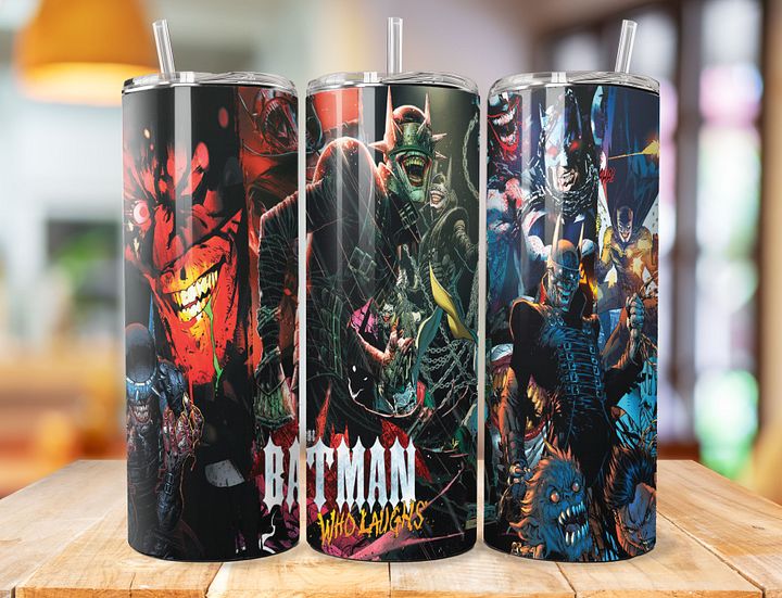 The Batman Who Laughs 20 oz Stainless Steel Tumbler – Dark Multiverse Nightmare Design product image (1)