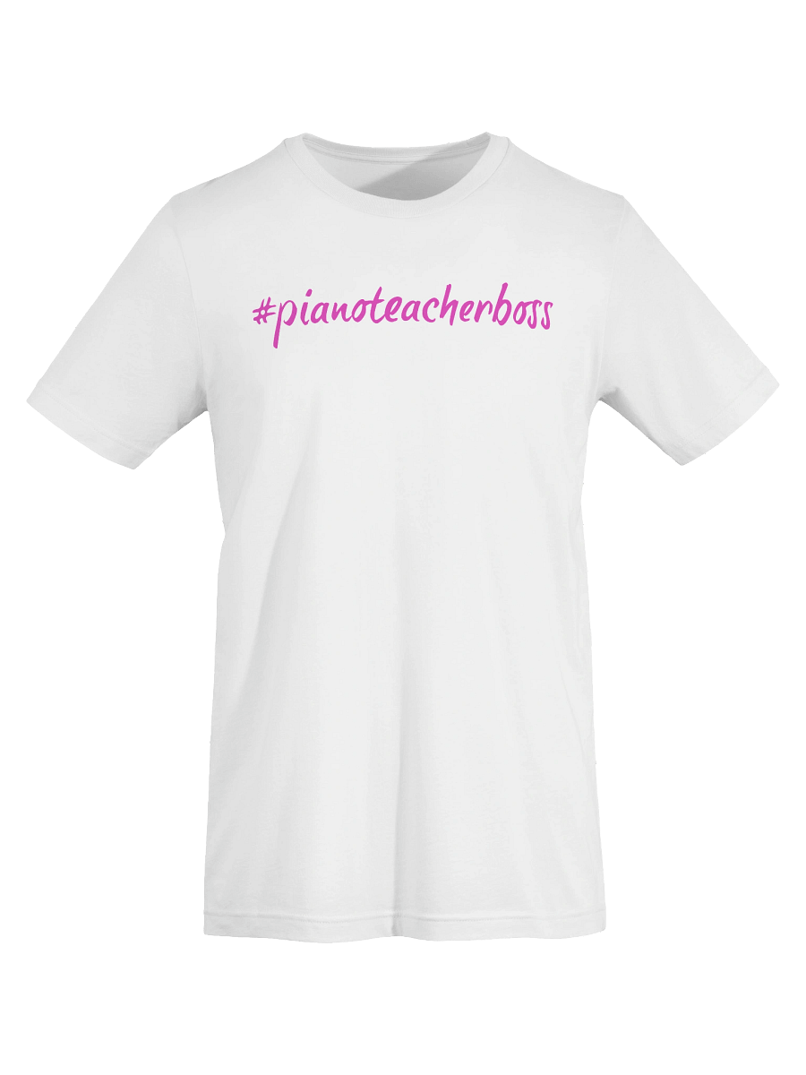 "Piano Teacher Boss" Cotton T-shirt with PINK Script product image (7)