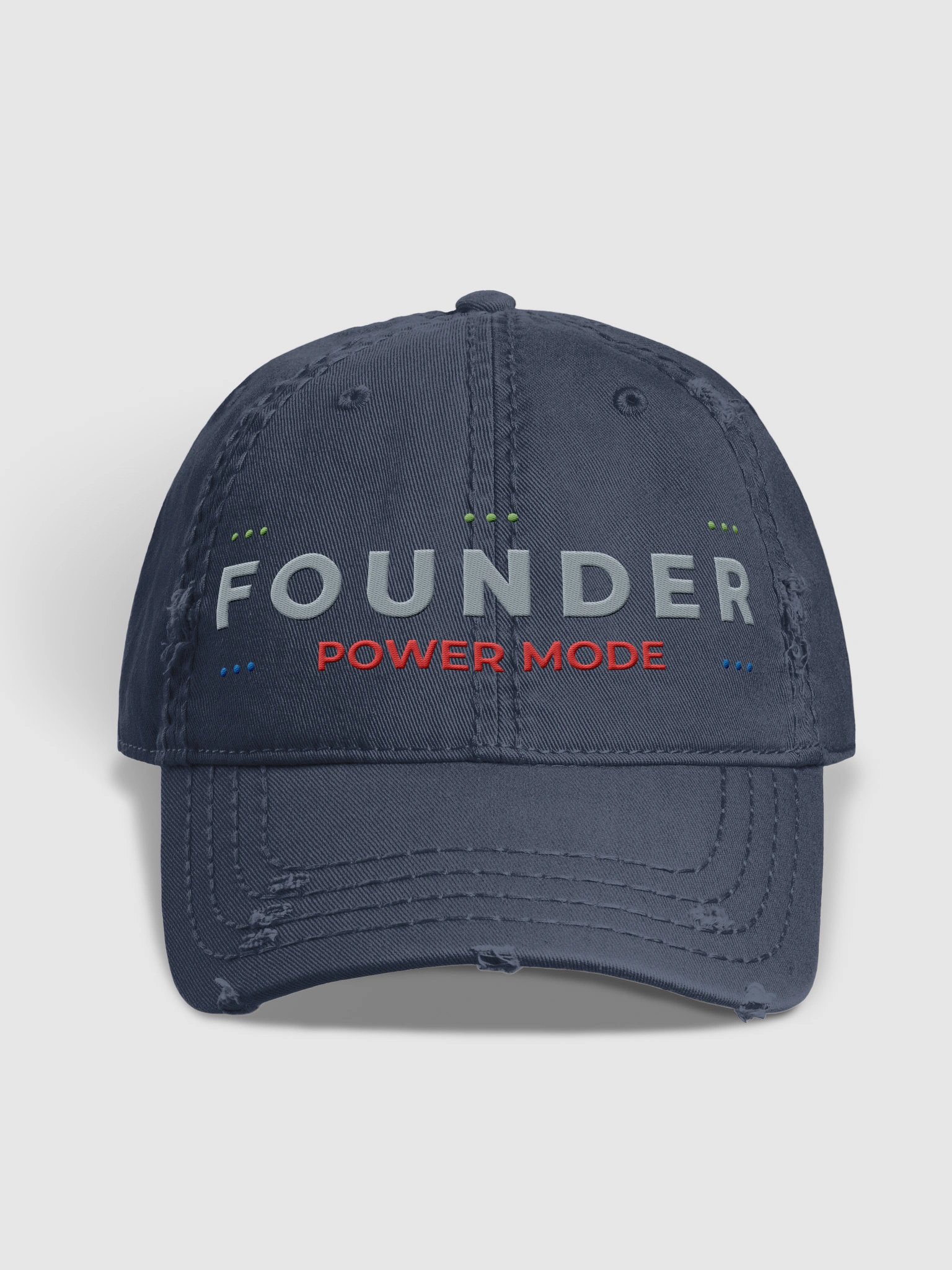 FOUNDER Power Mode Logo Distressed Dad Hat - Embroidered product image (1)