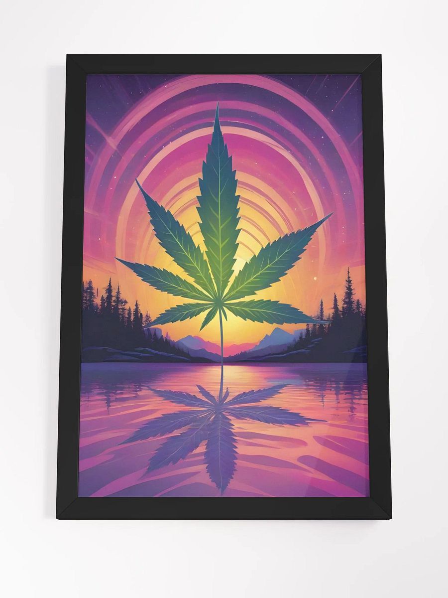 Cannabis Leaf Sunset Framed Poster product image (5)