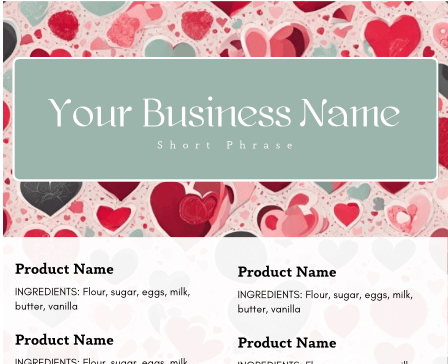 Valentines Hearts Cake Tasting Label Templates product image (7)