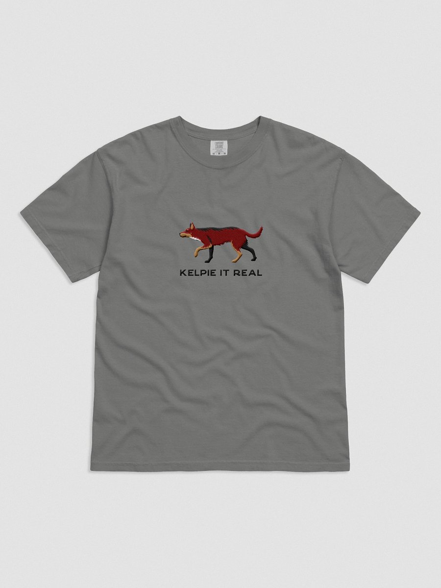 Kelpie It Real T-Shirt(Embroidered) of an Australian Kelpie(Brown & Tan) product image (4)