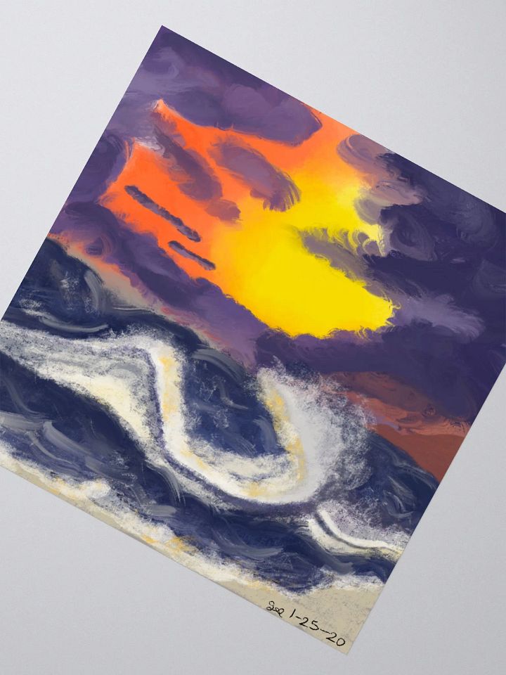 Sunset Ocean Blue Sticker product image (2)
