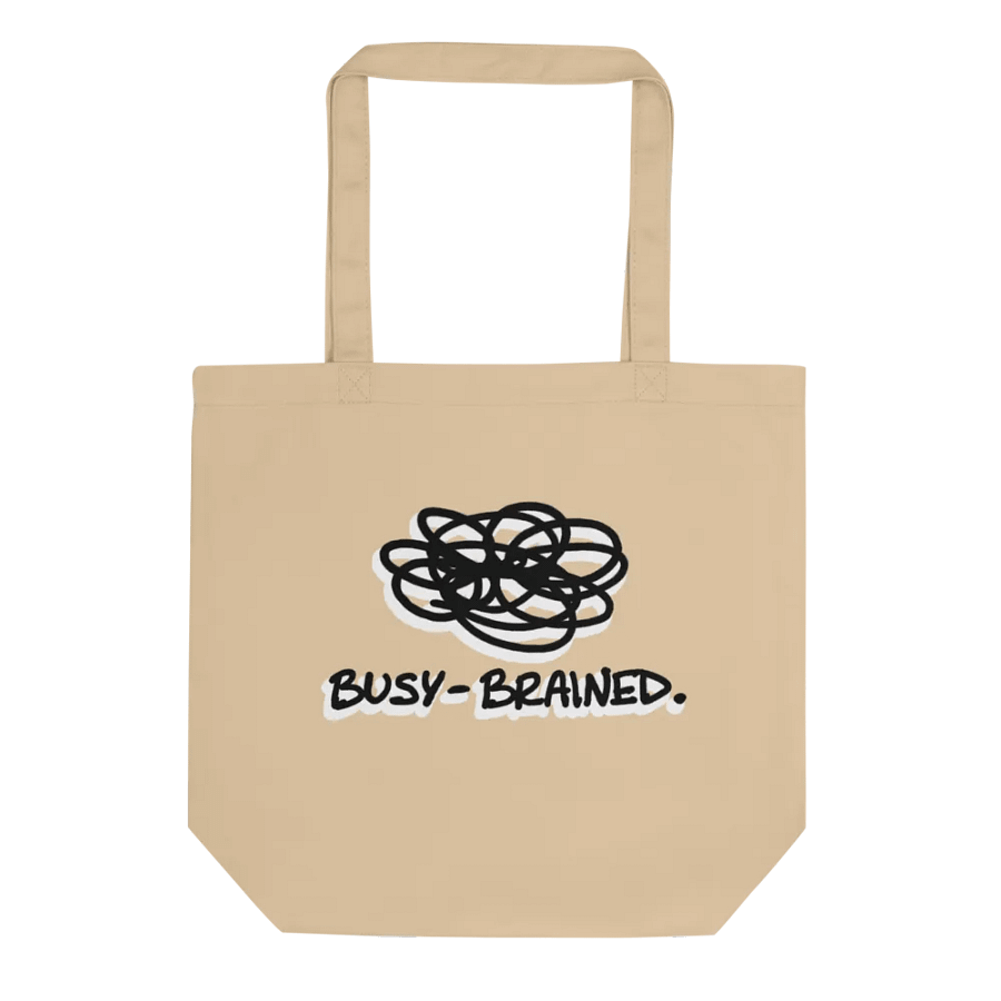 BUSY-BRAINED (shadow design) tote bag product image (1)