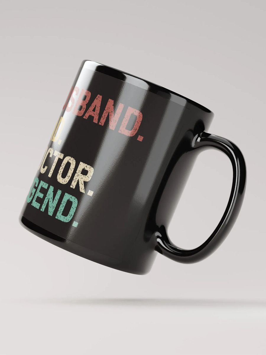 "Husband-Dad-Doctor-Legend" black glossy mug product image (3)