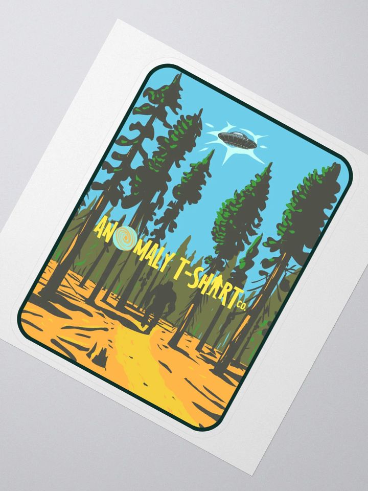Pine Forest Bigfoot UFO Kiss Cut Stickers product image (1)