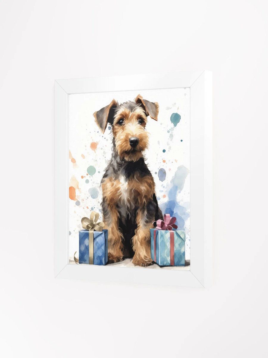 Airedale Terrier Puppy With Birthday Presents Watercolor Wall Art product image (51)