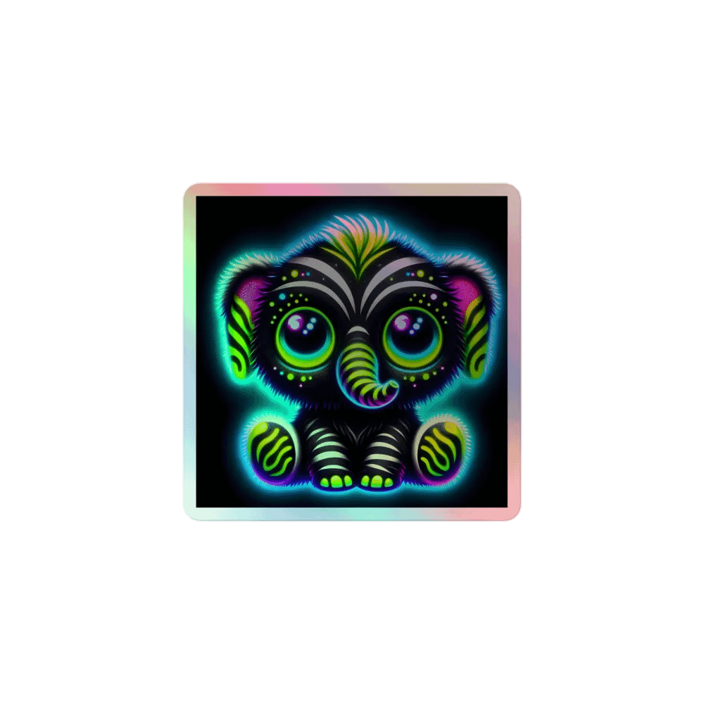 Neon Elephant Dreams Holographic Sticker Sheet product image (1)